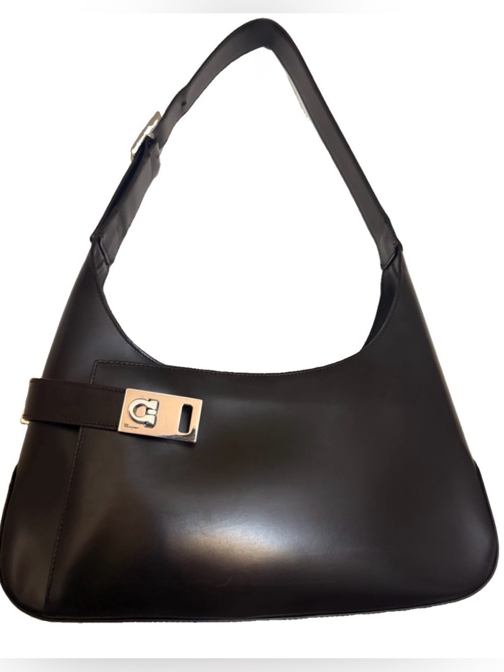 Vintage Salvatore Ferragamo Gancini Leather Hobo Bag